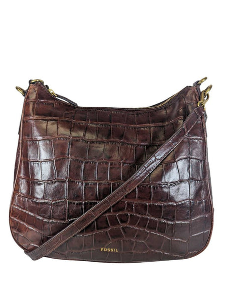 R Patent Croc Shoulder Bag