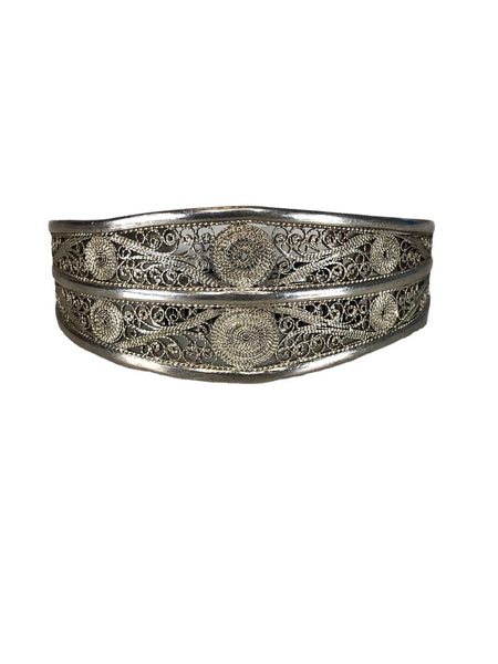 Sterling filigree cuff bracelet