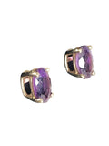 14k oval stone stud earrings