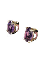 14k oval stone stud earrings