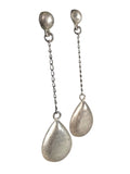 Brushed sterling teardrop earrings