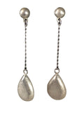 Brushed sterling teardrop earrings