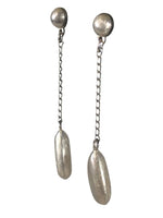 Brushed sterling teardrop earrings