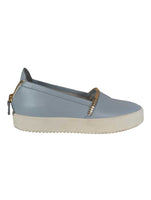 R leather slip on wedge sneaker