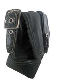 R leather flap crossbody