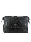 R leather flap crossbody