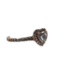 R vermeil rose gold cz heart stack ring