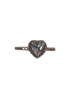 R vermeil rose gold cz heart stack ring