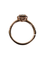 R vermeil rose gold cz heart stack ring