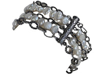 R sterling pearl multi strand bracelet