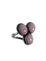 R sterling pink conch cluster ring