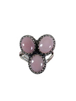 R sterling pink conch cluster ring