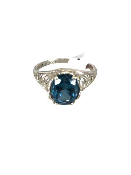 Sterling oval stone ring