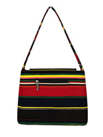 Striped cloth handbag