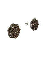 R druzy post earrings