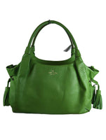 R Pebbled Leather Handbag