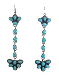 R sterling turquoise cluster dangle earrings