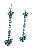 R sterling turquoise cluster dangle earrings