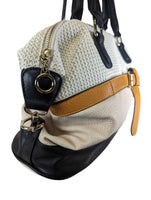 R Woven w/Faux Leather Shoulder Bag