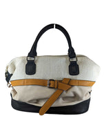 R Woven w/Faux Leather Shoulder Bag