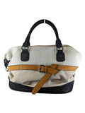 R Woven w/Faux Leather Shoulder Bag