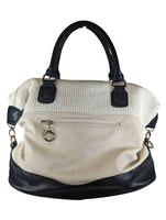 R Woven w/Faux Leather Shoulder Bag