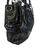 R Faux Snake/Patent Shoulder Bag w/Strap