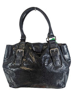 R Faux Snake/Patent Shoulder Bag w/Strap