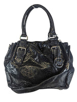 R Faux Snake/Patent Shoulder Bag w/Strap