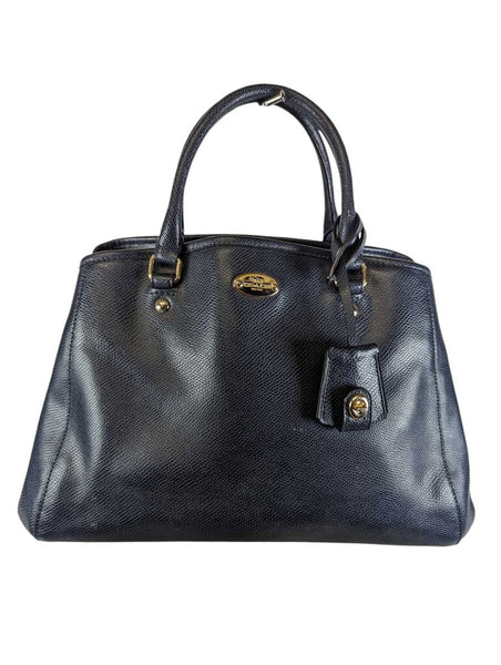 R Pebbled Leather Satchel