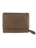 R Pebbled Leather Card Holder w/Zip Purse