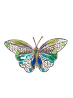 800 silver vermeil enamel butterfly pin