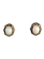 G.F. oval stone earrings