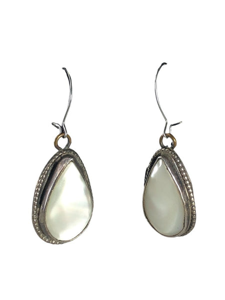 Sterling teardrop stone earrings