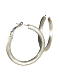 Brushed sterling hoop earrings