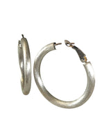 Brushed sterling hoop earrings