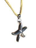 Sterling hollow starfish pendant on cord