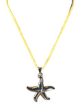 Sterling hollow starfish pendant on cord