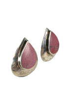 Sterling teardrop stone earrings