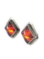 Sterling square stone earrings