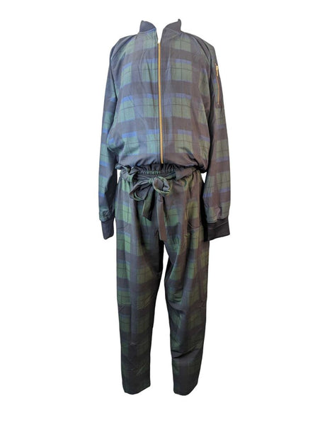 R 2 Piece Plaid Bomber Jacket and Pants