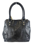 R Leather Top Handle Satchel