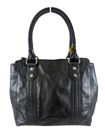 R Leather Top Handle Satchel