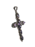 R sterling amethyst cross pendant