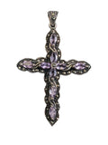 R sterling amethyst cross pendant