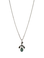 R sterling filigree jade pendant necklace