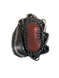 R sterling coral ring