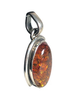 Sterling teardrop stone pendant