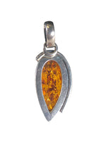 Sterling teardrop stone pendant