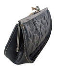 R NWT leather kiss lock pouch